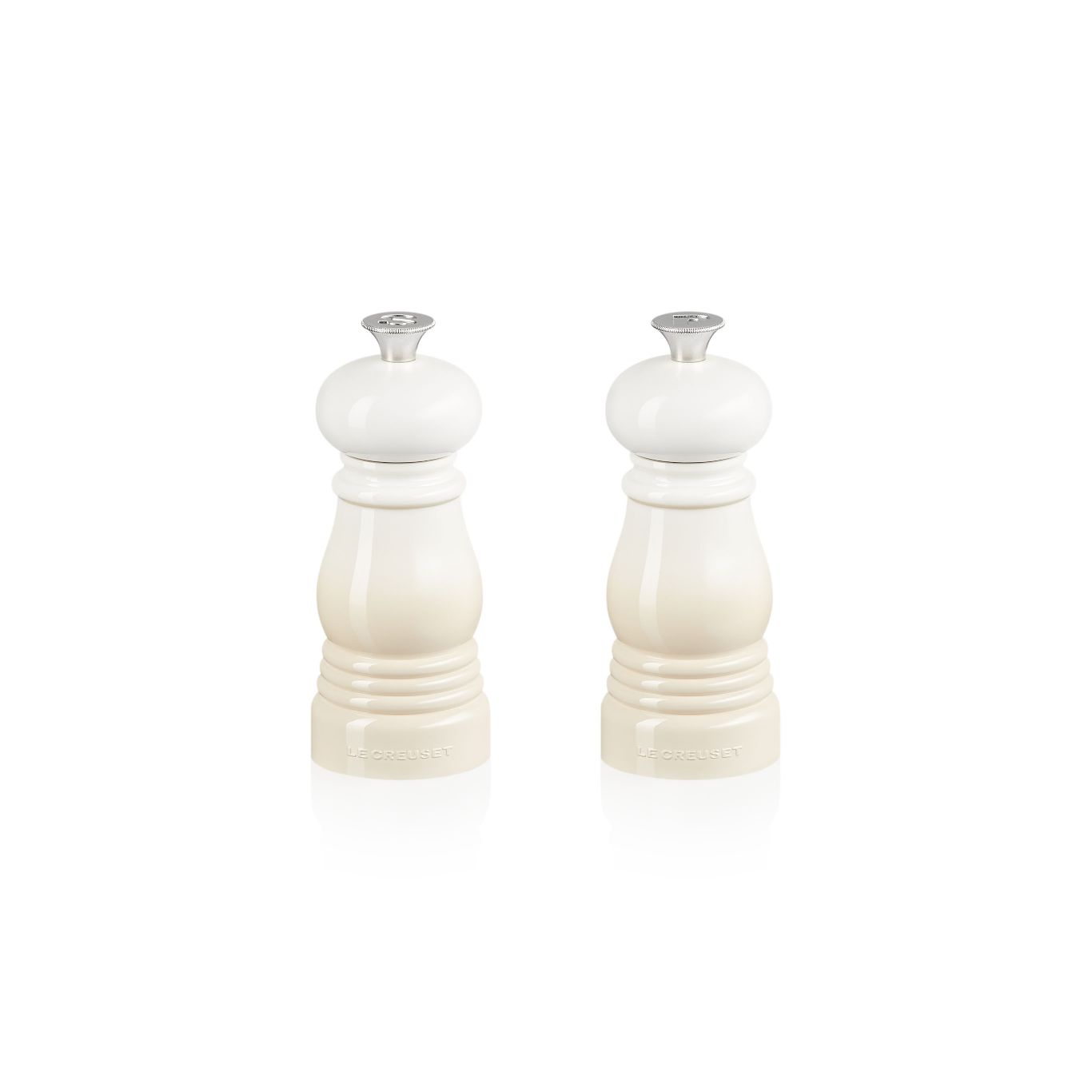 Le Creuset-Le Creuset Mini 11cm Set of Salt & Pepper Mills Meringue